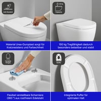WC sedadlo Duravit Univavo v tvare D s dvojitým mechanizmom pomalého sklápania, upevnením Quick Release, pántmi z nehrdzavejúcej ocele, biele, močovinový duroplast 2