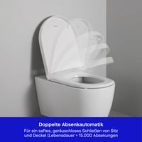 WC sedadlo Duravit Univavo v tvare D s dvojitým mechanizmom pomalého sklápania, upevnením Quick Release, pántmi z nehrdzavejúcej ocele, biele, močovinový duroplast 4