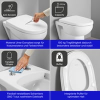 WC sedadlo Duravit Univavo v tvare D s dvojitým pomalým zatváraním, upevnením Quick Release, pántmi z nehrdzavejúcej ocele, Urea-Duroplast, biele 2