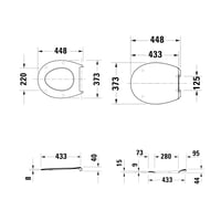 Colac WC Duravit Univavo oval, cu mecanism de închidere lentă dublă, sistem de fixare Quick Release, balamale din oțel inoxidabil, alb, uree-duroplast 6