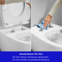 Colac WC Duravit Univavo oval, cu mecanism de închidere lentă dublă, sistem de fixare Quick Release, balamale din oțel inoxidabil, alb, uree-duroplast 3