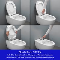 Univerzálna WC doska Duravit s funkciou Soft-Close, rýchloupínacím systémom Quick Release, oválnym tvarom, z materiálu Urea-Duroplast a s pántmi z nehrdzavejúcej ocele 4