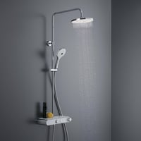 Duravit tuš set s termostatom, 3 vrste mlaza (Rain, Pulse, Mono), nagibna nadglavna tuš ruža, jednostavno čišćenje, krom/bijela 8