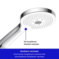 Duravit tuš set s termostatom, 3 vrste mlaza (Rain, Pulse, Mono), nagibna nadglavna tuš ruža, jednostavno čišćenje, krom/bijela 5