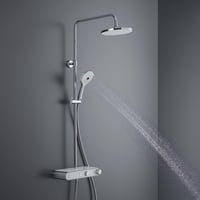 Duravit tuš set s termostatom, 3 vrste mlaza (Rain, Pulse, Mono), nagibna nadglavna tuš ruža, jednostavno čišćenje, krom/bijela 7