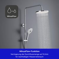Duravit tuš set s termostatom, 3 vrste mlaza (Rain, Pulse, Mono), nagibna nadglavna tuš ruža, jednostavno čišćenje, krom/bijela 2