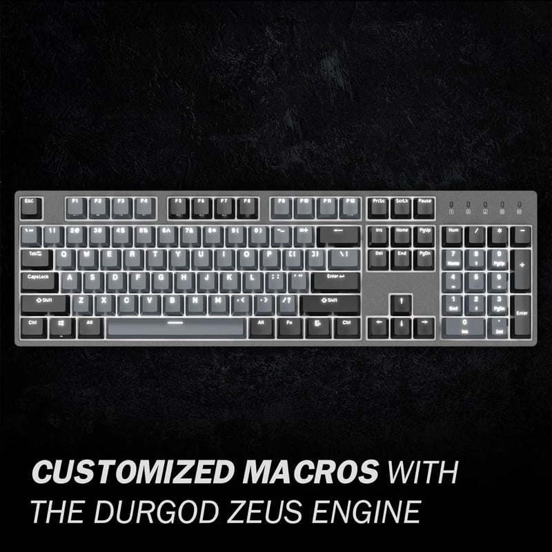 DURGOD Taurus K310 Mechanikus Gamer Billentyűzet 105 Gomb PBT ISO UK Space Grey