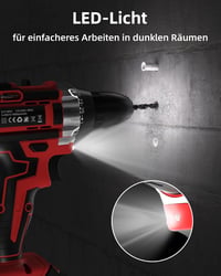 DuroFort 21V Akkus Fúró Készlet 2 Akkumulátorral, 35 Nm, 25+1 Fokozat, LED 5