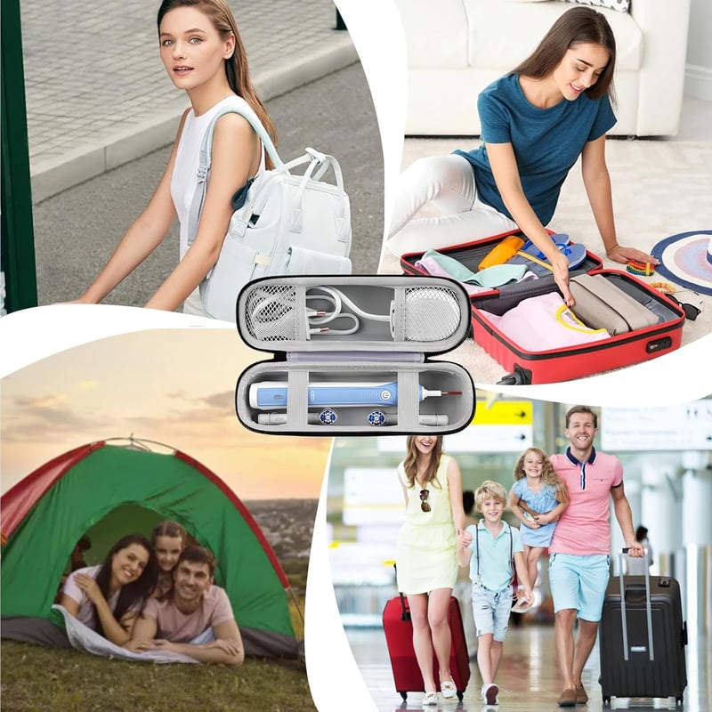 Duronge Elektromos Fogkefe Tárolódoboz Utazáshoz, 6 Fejhez, Oral-B/Philips Sonicare Kompatibilis