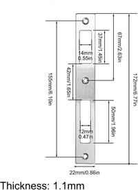 Duronge rozsdamentes acél ajtózár biztosító lemez 172x22mm 2
