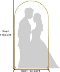 Duscdesp 2m Arany Esküvői Ív Fém Dekorációs Keretrendszer Ballagáshoz Szülinapi Partyhoz - 1× 6.6FT 7
