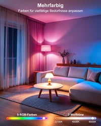 Bec LED RGB DUSKTEC E27 cu telecomandă, 12W, 1300LM, bec inteligent colorat 2