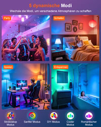 Bec LED RGB DUSKTEC E27 cu telecomandă, 12W, 1300LM, bec inteligent colorat 5