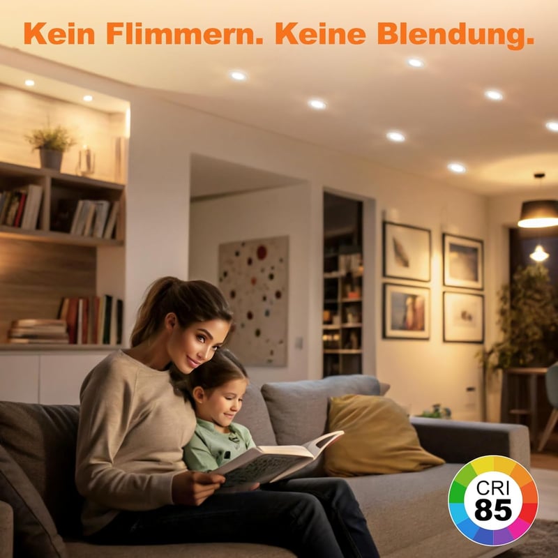 DUSKTEC LED Beépíthető Spotlámpa Alexa Vezérléshez, 7W Okos Mennyezeti Lámpa, APP és Hangvezérlés, Meleg-Nappali Fény, 6 db