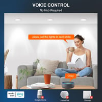 Spot LED inteligent încastrat DUSKTEC 100mm 10W, set de 6 bucăți, control vocal și prin aplicație, compatibil Alexa, reglabil, lumină albă ajustabilă 2700K-6000K 3