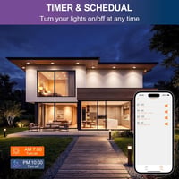 Spot LED inteligent încastrat DUSKTEC 100mm 10W, set de 6 bucăți, control vocal și prin aplicație, compatibil Alexa, reglabil, lumină albă ajustabilă 2700K-6000K 7