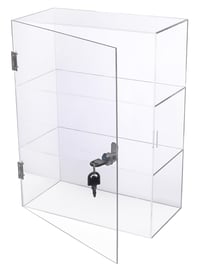 DuvinDD Akrilna vitrina s 3 police, bravicom i ključevima, prozirni spremnik za kolekcionarske predmete, izložbena kutija otporna na prašinu koja se može zaključati, 30 x 15 cm, dolazi sastavljena 9