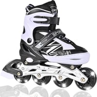 DUZSKJ nastaviteľné inline korčule pre deti – čierno-fialové – veľkosť S 1