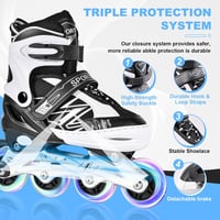 DUZSKJ nastaviteľné inline korčule pre deti – čierno-fialové – veľkosť S 5