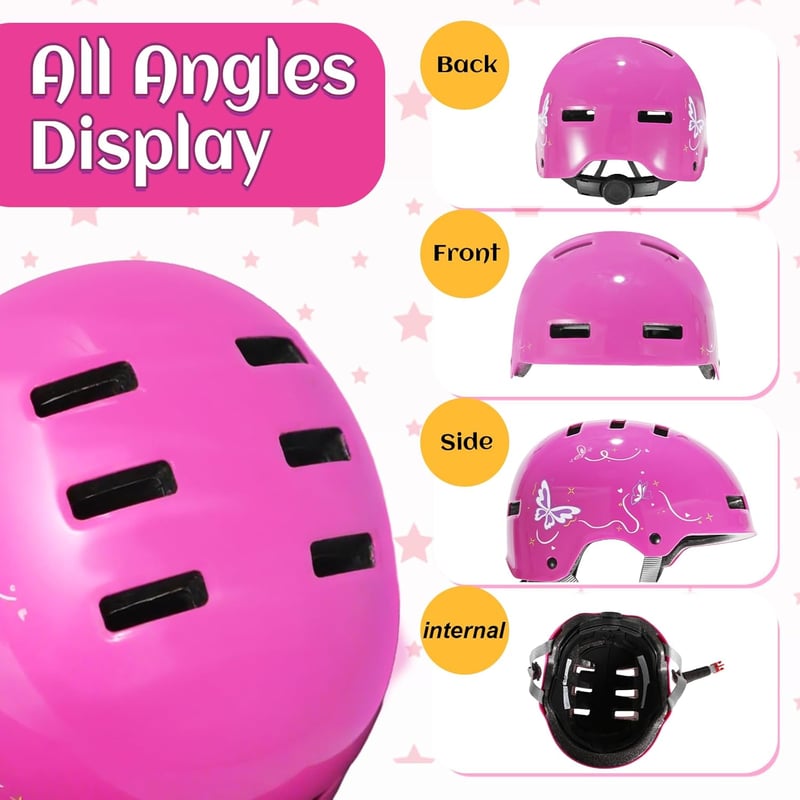 DUZSKJ Gyerek Kerékpár Sisak Állítható Lányoknak Fiúknak Roller Gördeszka