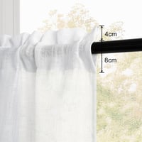 DWCN Bijela kratka zavjesa s efektom lana, poluprozirna vitraž zavjesa, 1 komad, 45x90 cm, za kuhinju, dnevni boravak, kamper, ormar, bistro, moderna zavjesa za prozor 3