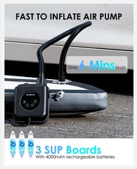 Elektrická SUP pumpa dwndpump HOBO PRO, 20 PSI, 4000 mAh akumulátor a 12V autokonektor, dvojstupňová bezdrôtová pumpa na paddleboard 4
