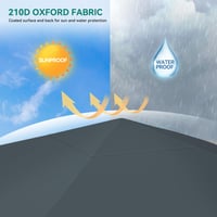 Pavilion Pop-Up DWVO 3x3 m, Cort de grădină pliabil impermeabil, anti-UV, prelată dintr-o singură bucată, gri, cu geantă și frânghii, pentru camping, piață 3