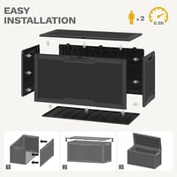 DWVO Vrtna kutija za odlaganje 380L, s efektom ratana, s bravom, vodootporna, s plinskom oprugom, crna, 115,4x55x58,3 cm, spremište za vrtni namještaj 7