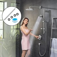 DXLing 30 cm zuhanyfej hosszabbító toldó cső G1/2 menethez rozsdamentes acél króm egyenes kézizuhany tartó kiegészítő 5