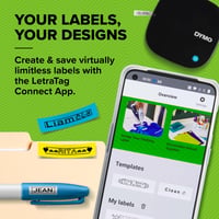 DYMO LetraTag 200B Bluetooth štítkovač – Kompaktná tlačiareň štítkov kompatibilná s iOS a Androidom, s 3 ks pások na štítky 2