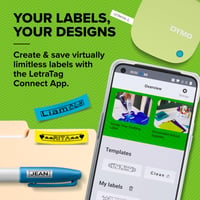 Imprimantă de etichete Bluetooth DYMO LetraTag 200B - Dispozitiv de etichetare compact, fără fir, cu bandă de hârtie albă, verde fistic 3