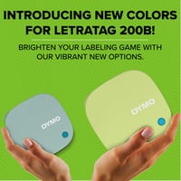 Imprimantă de etichete Bluetooth DYMO LetraTag 200B - Dispozitiv de etichetare compact, fără fir, cu bandă de hârtie albă, verde fistic 2