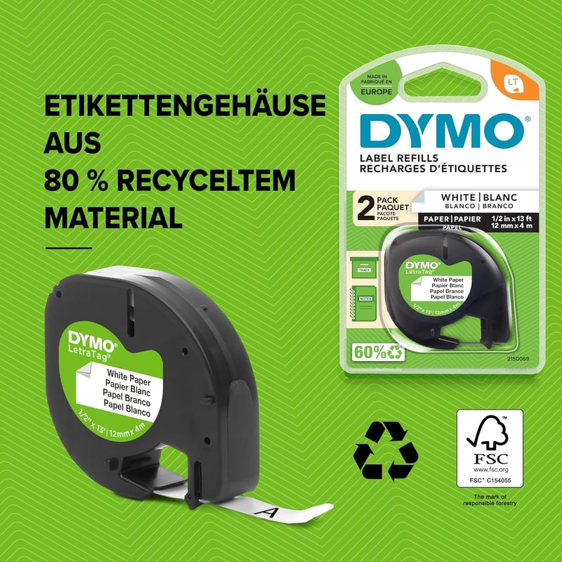 DYMO LetraTag LT-100H hordozható címkenyomtató kézi eszköz ABC billentyűzettel - LT-100H Blue
