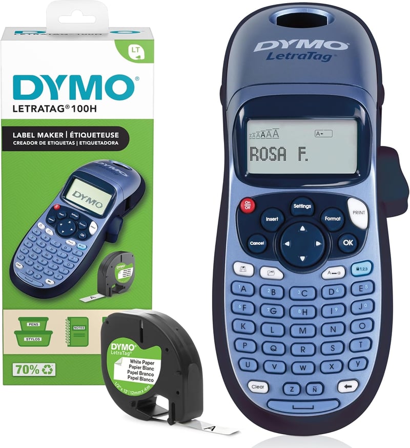 DYMO LetraTag LT-100H hordozható címkenyomtató kézi eszköz ABC billentyűzettel - LT-100H Blue