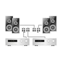 Prepínač zosilňovačov a reproduktorov Dynavox AMP-S Pro v kovovom tele, pre stereo a priestorové zosilňovače, pripojenie banánikmi alebo svorkami, čierny 3