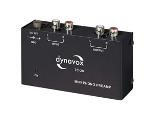 Dynavox TC-20 fono pretpojačalo - Kompaktan metalni dizajn, za gramofone s MM zvučnicom, crno