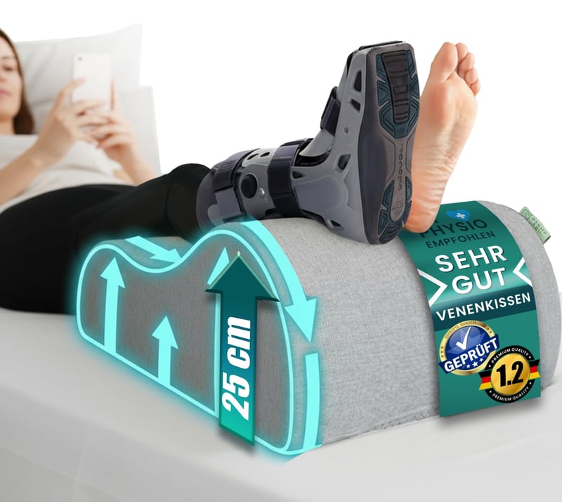 DYNMC you Podložka pod nohy pre žilový obeh a opuchy nôh - Vankúš na vyvýšenie nôh do postele a na pohovku, veľkosť S-XL, OEKO-TEX, na pooperačnú rekonvalescenciu