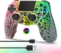 DYONDER Vezeték Nélküli Kontroller PS4-hez RGB Fénnyel, Dupla Rezgéssel - Kompatibilis PS4/Slim/Pro Konzolokkal 1