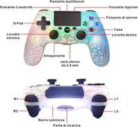 DYONDER Vezeték Nélküli PS4 Kontroller - Dupla Vibrációs Gamepad RGB Világítással, 10 Órás Üzemidő, Ergonomikus Kialakítás, PS4/Slim/Pro/PC  7