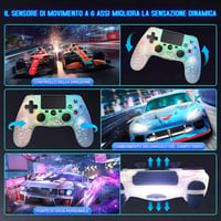 DYONDER Vezeték Nélküli PS4 Kontroller - Dupla Vibrációs Gamepad RGB Világítással, 10 Órás Üzemidő, Ergonomikus Kialakítás, PS4/Slim/Pro/PC  4