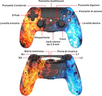 DYONDER Wireless PS4 Kontroller Piros, Dual Vibration, 6-Axis Motion Sensor, PC/iOS Kompatibilis 6