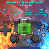 DYONDER Wireless PS4 Kontroller Piros, Dual Vibration, 6-Axis Motion Sensor, PC/iOS Kompatibilis 3