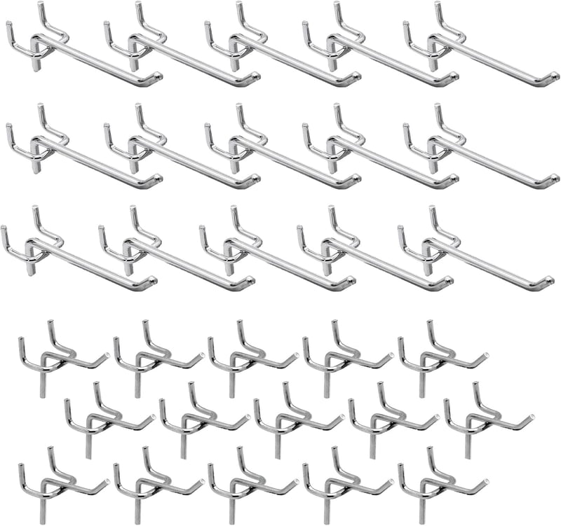 DYOUen 60 db Perforált Falhorog Pegboard Szerszámtartó Garázs Műhely Polc Fali Akasztó Szett