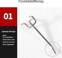 DYOUen 60 db Perforált Falhorog Pegboard Szerszámtartó Garázs Műhely Polc Fali Akasztó Szett 3
