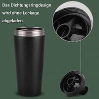 DYOUen 750 ml Rozsdamentes Acél Protein Shaker - Fekete Fitness Italkeverő Palack Keverőgömbbel, Szivárgásmentes, Hordozható Edzéshez és Dié 6