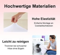 DYOUen Elasztikus Bárasztal Huzat Szett - 2 db Nyújtható Asztalterítő 80x110 cm - Fehér Poliészter Spandex Védőborítás Bárpulthoz, Kerek Asz 4