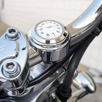DYOUen Motoros Kormányra Szerelhető Óra - Vízálló Analóg Kvarcóra Hőmérővel, Ezüst Fém Kivitel, 7/8-1" Kormányokhoz 6
