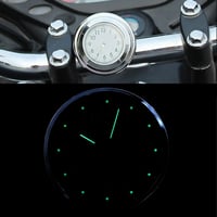 DYOUen Motoros Kormányra Szerelhető Óra - Vízálló Analóg Kvarcóra Hőmérővel, Ezüst Fém Kivitel, 7/8-1" Kormányokhoz 3