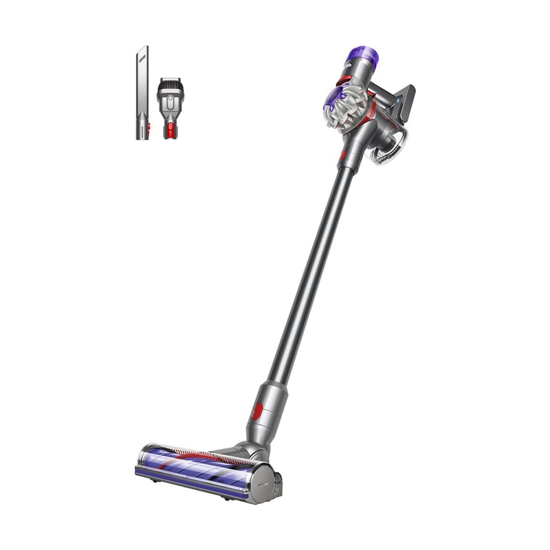 Bezdrôtový vysávač Dyson V8 Advanced, 130 AW, výdrž batérie 40 minút, motorizovaná kefa s technológiou proti namotávaniu vlasov, strieborná/nikel, odstraňovanie zvieracích chlpov, 0,54 l