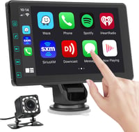 DYWSWINN 7 Hüvelykes Vezeték Nélküli Autórádió CarPlay és 1080P Tolatókamerával, Érintőképernyős GPS Navigáció Bluetooth FM 1